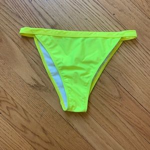 neon yellow boohoo swim bottoms